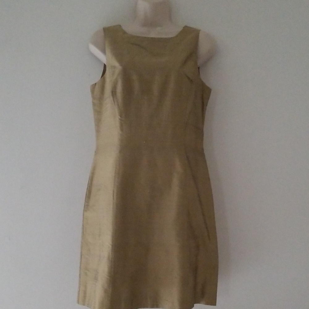 Donna Ricco NY Gold Silk Formal Party Dress Size 8 - Picture 1 of 8